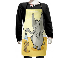 Elephant Bathing Mouse Kids Apron