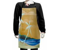 Sandy Exotic Beach Kids Apron