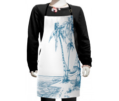 Palm Trees at Beach Kids Apron