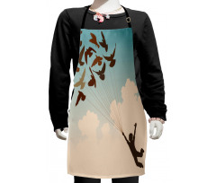 Flying Pigeons Birds Kids Apron