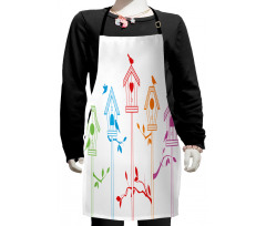 Flying Bird Nest Roof Kids Apron