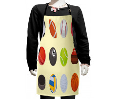 Different Sports Balls Layout Kids Apron