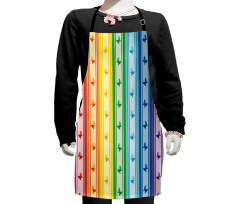 Stripe Rainbow Pattern Kids Apron