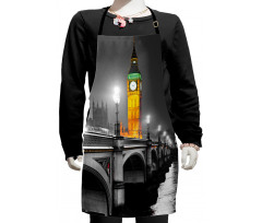 Big Ben Bridge Night Kids Apron