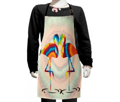 Valentines Funky Birds Kids Apron