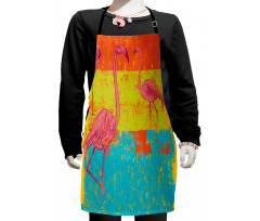 Retro Vintage Flamingo Kids Apron