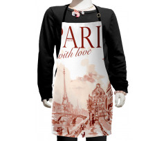 Vintage Watercolor Paris Kids Apron