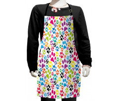 Cartoon Dog Paw Traces Kids Apron