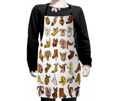 Dog Heads Puppy Canin Kids Apron