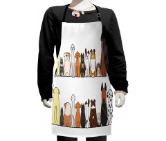 Dog Family in a Row Kids Apron