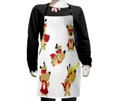 Superhero Puppy with Paw Kids Apron