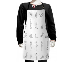 Stickman Yoga Moves Kids Apron