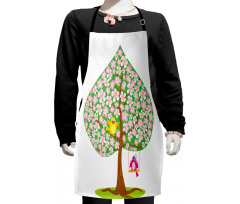 Heart Shape Tree Blossom Kids Apron