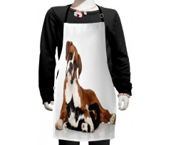 Cat Dog Friends Portrait Kids Apron