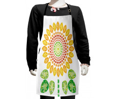 Sunflower Mandala Design Kids Apron