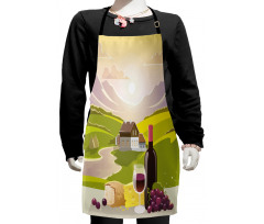 French Countryside Scene Kids Apron