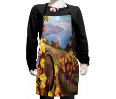 Cartoon Vineyard Grapes Kids Apron