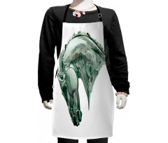 Green Stain Horse Head Kids Apron