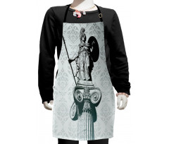 Greek Athena Baroque Damask Kids Apron