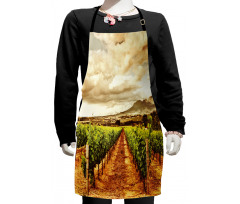 Cloudy Vineyard in Fall Kids Apron