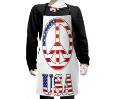 70s Peace Sign American Kids Apron