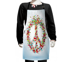 Peace Sign with Hearts Kids Apron