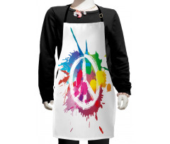 Grunge Pacifism Theme Kids Apron