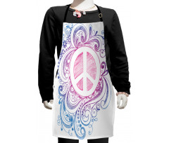 Peace Sign and Swirls Kids Apron