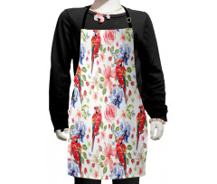 Parrots Iris and Roses Kids Apron