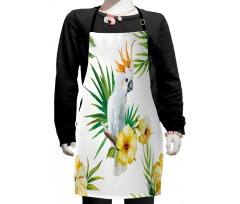 Hibiscus with Wild Birds Kids Apron