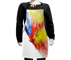 Parrot with Feathers Kids Apron