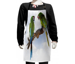 2 Parrot Macaw Bird Kids Apron