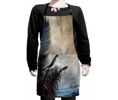 Grunge Palm Trees Art Kids Apron