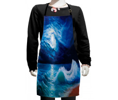 Moonlight over Wavy Sea Kids Apron