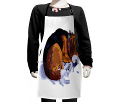 Sketch Drawing Doodle Style Kids Apron