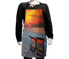 Beach with Colorful Sky Kids Apron