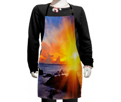 Colorful Sunset Sky Kids Apron