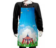 Circus Tent with Clouds Kids Apron