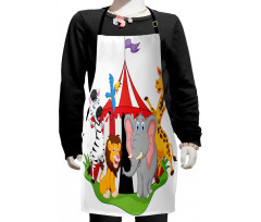 Circus Tent Giraffe Mime Kids Apron