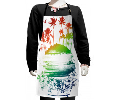 Grunge Summer Scenery Kids Apron