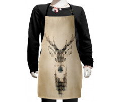 Deer Portrait with Dots Kids Apron