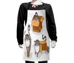 Kitten Cat in the Box Kids Apron