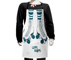 Retro Roller Skates Kids Apron