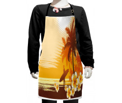 Surfer Tropical Landscape Kids Apron