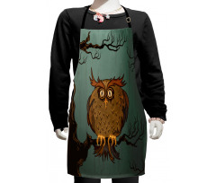 Tired Owl on Oak Tree Kids Apron