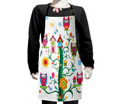 Owls on Tree with Dots Kids Apron