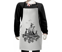 Ship with Whirlpool Waves Kids Apron