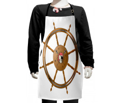 Pirate Sea Ship Wheel Kids Apron