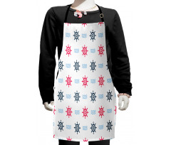 Ship Helm Waves Retro Kids Apron