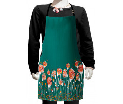 Modern Spring Flowers Kids Apron